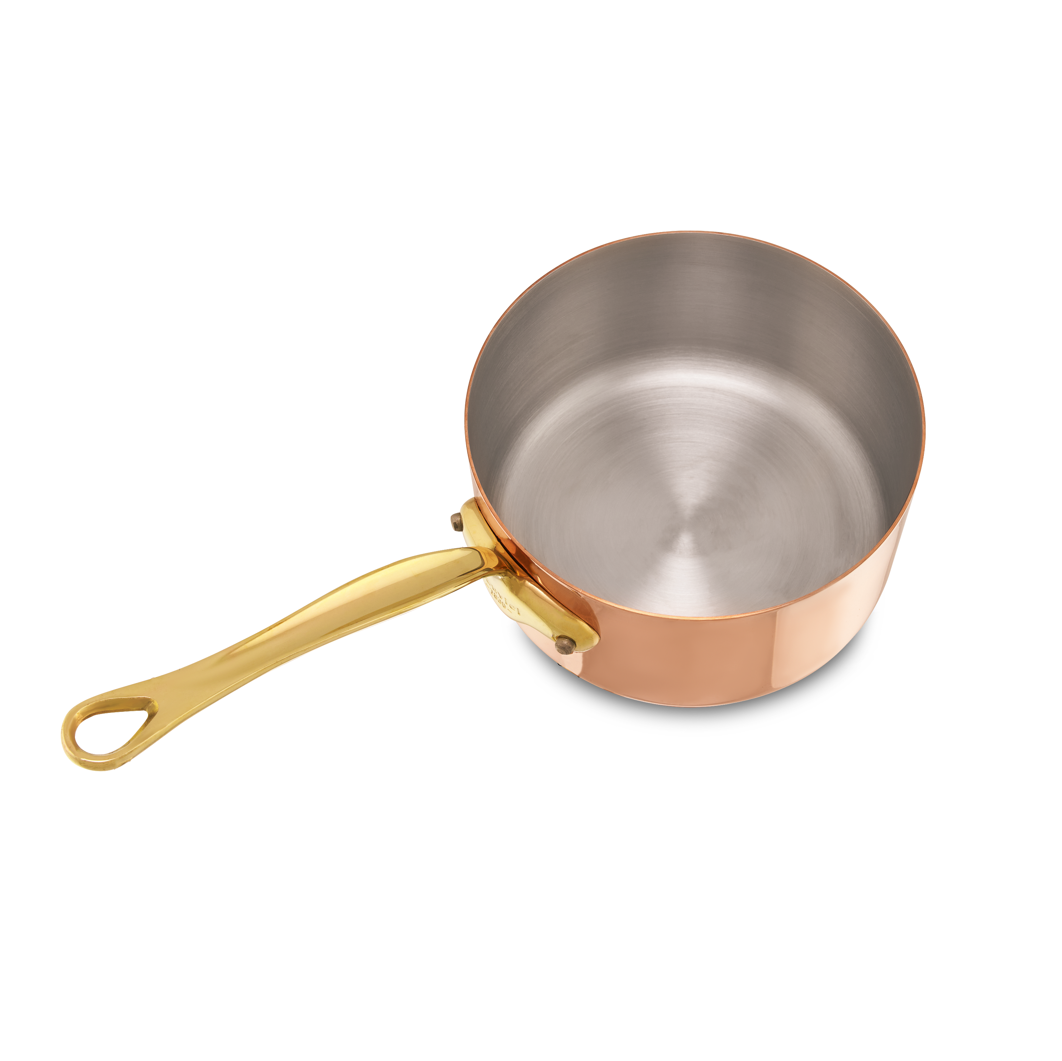 Mauviel M'Heritage M'150 B Copper Sauce Pan With Lid, Brass Handle - Mauviel1830