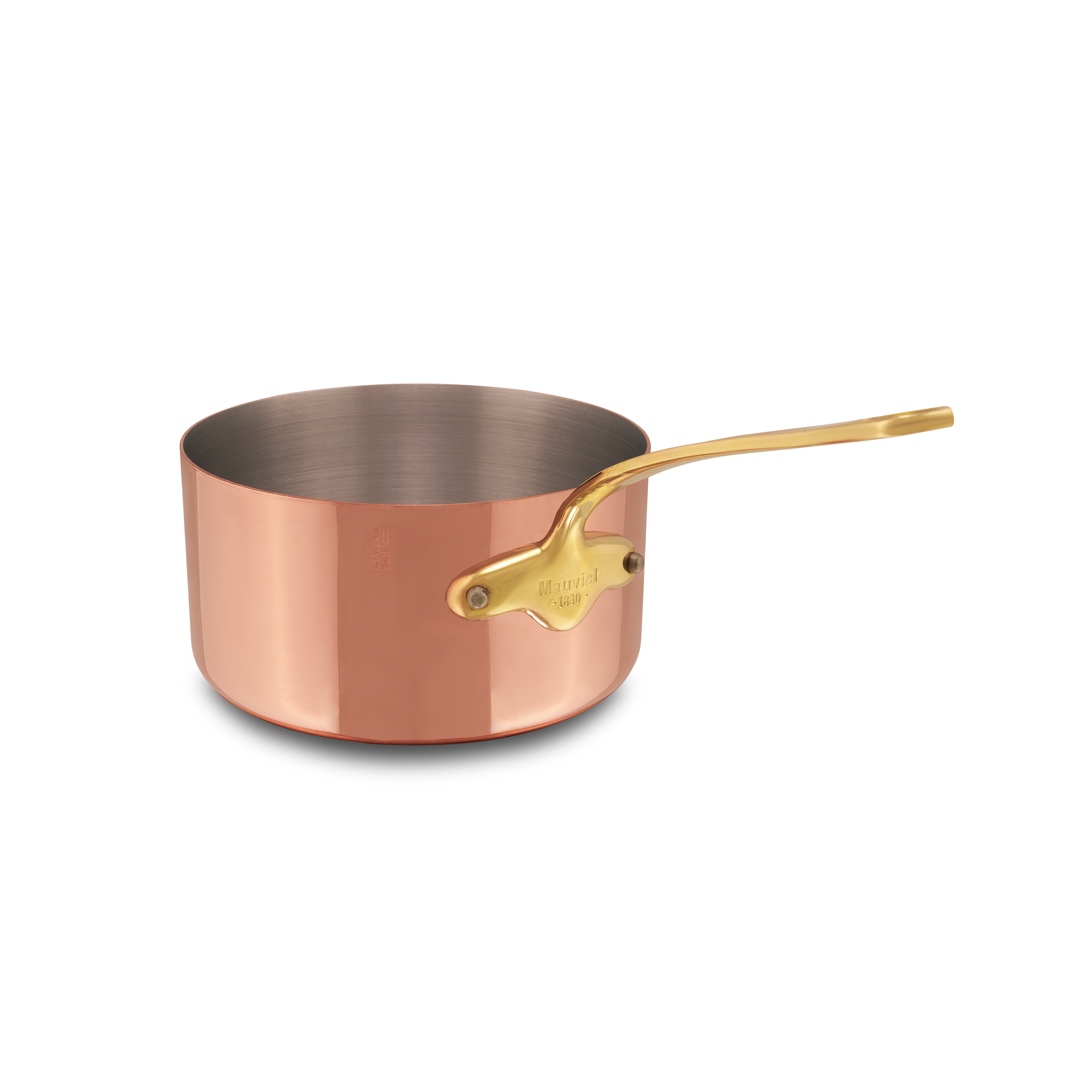 Mauviel M'Heritage M'150 B Copper Sauce Pan With Lid, Brass Handle - Mauviel1830