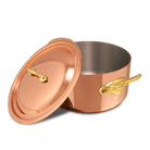Mauviel M'Heritage M'150 B Copper Stewpan With Lid, Brass Handles - Mauviel1830