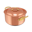 Mauviel M'Heritage M'150 B Copper Stewpan With Lid, Brass Handles - Mauviel1830
