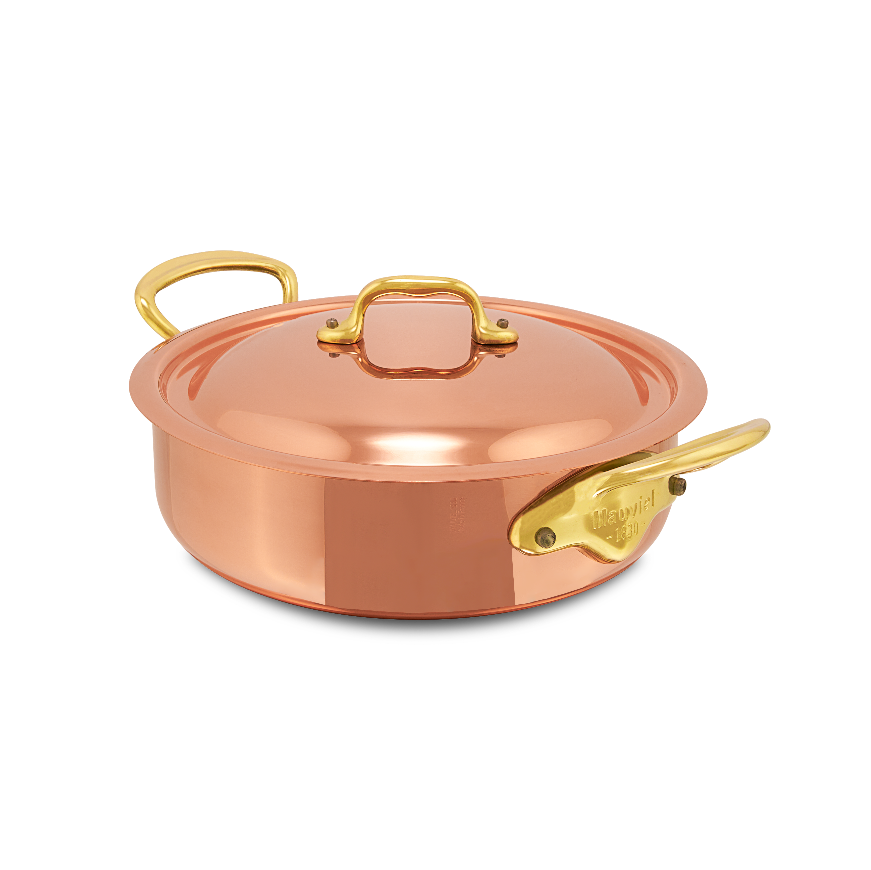 Mauviel M'Heritage M'150 B Copper Rondeau With Lid and Brass Handles, 2.9-Qt - Mauviel1830