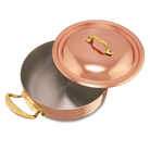 Mauviel M'Heritage M'150 B Copper Rondeau With Lid and Brass Handles - Mauviel1830