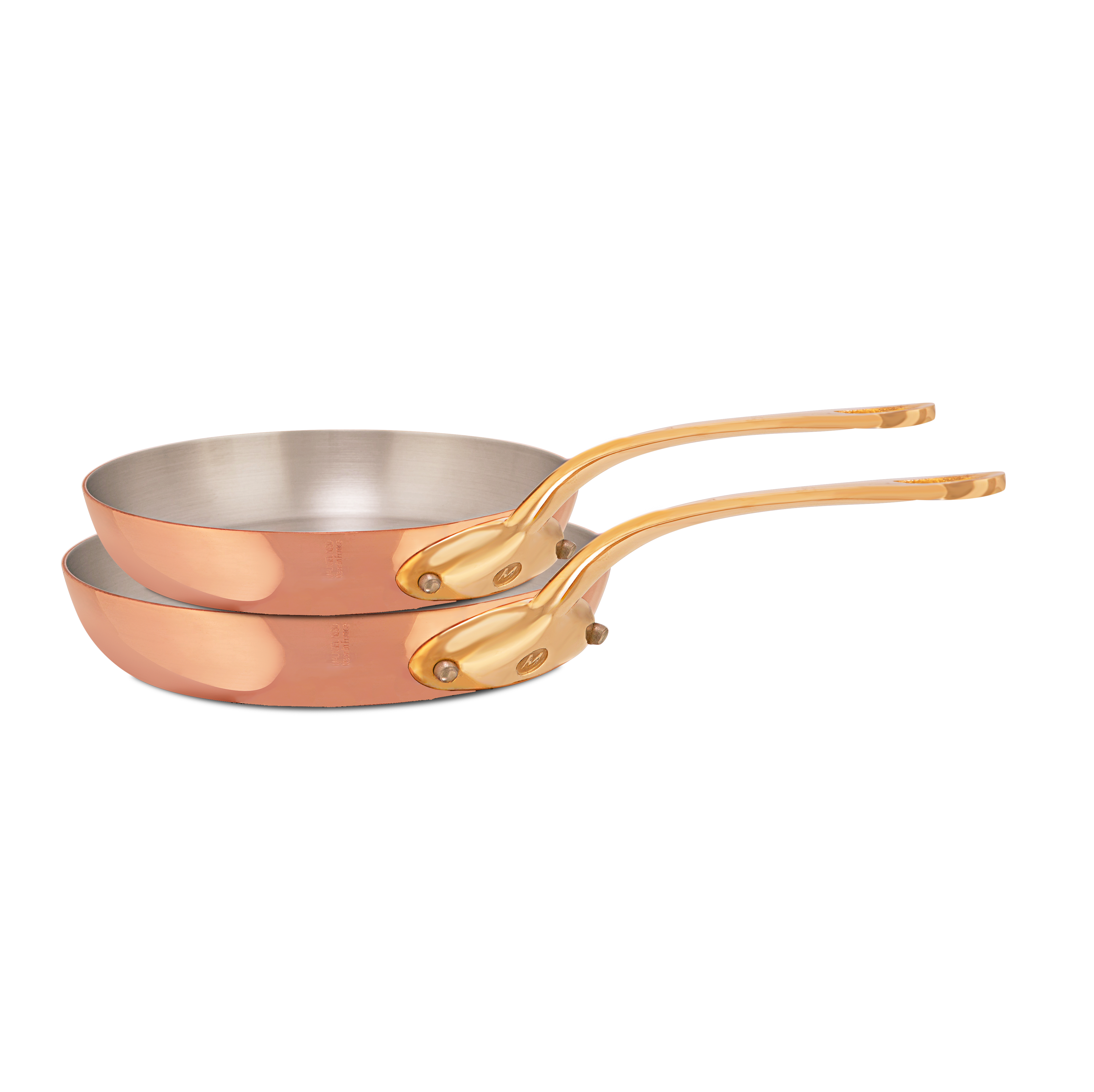 Mauviel M'Heritage M'200 B 2-Piece Frying Pan Set With Brass Handles - Mauviel1830