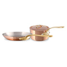Mauviel M'Heritage M'200 B Polished Copper & Stainless Steel Sauce Pan With Lid 3.4-qt and Frying Pan 10.24-in Bundle - Mauviel1830