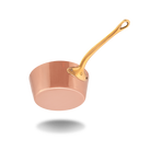 Mauviel M'Heritage M'250 B Copper Splayed Saute Pan With Lid, Brass Handle, 3.6-Qt - Mauviel1830