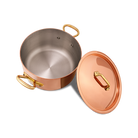 Mauviel M'Heritage M'200 B Copper Stewpan With Lid, Brass Handles - Mauviel1830