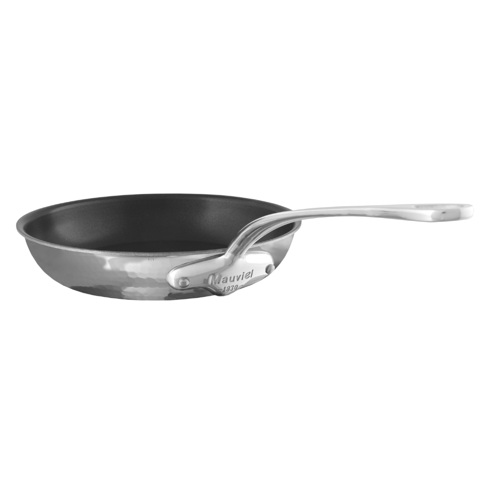 Mauviel M'ELITE Hammered 5-Ply Nonstick Frying Pan With Cast Stainless Steel Handle - Mauviel1830