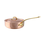 Mauviel M'Heritage M'150 B Copper Saute Pan With Lid, Brass Handle - Mauviel1830