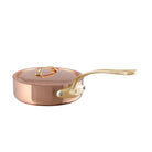 Mauviel M'Heritage M'250 B Copper Saute Pan With Lid, Brass Handle - Mauviel1830