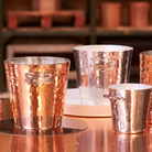 Mauviel M'30 Hammered Copper Champagne Bucket with Brass Handles, - Mauviel1830