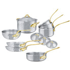 Mauviel M'ELITE B Hammered 5-Ply 12-Piece Cookware Set With Brass Handles - Mauviel1830