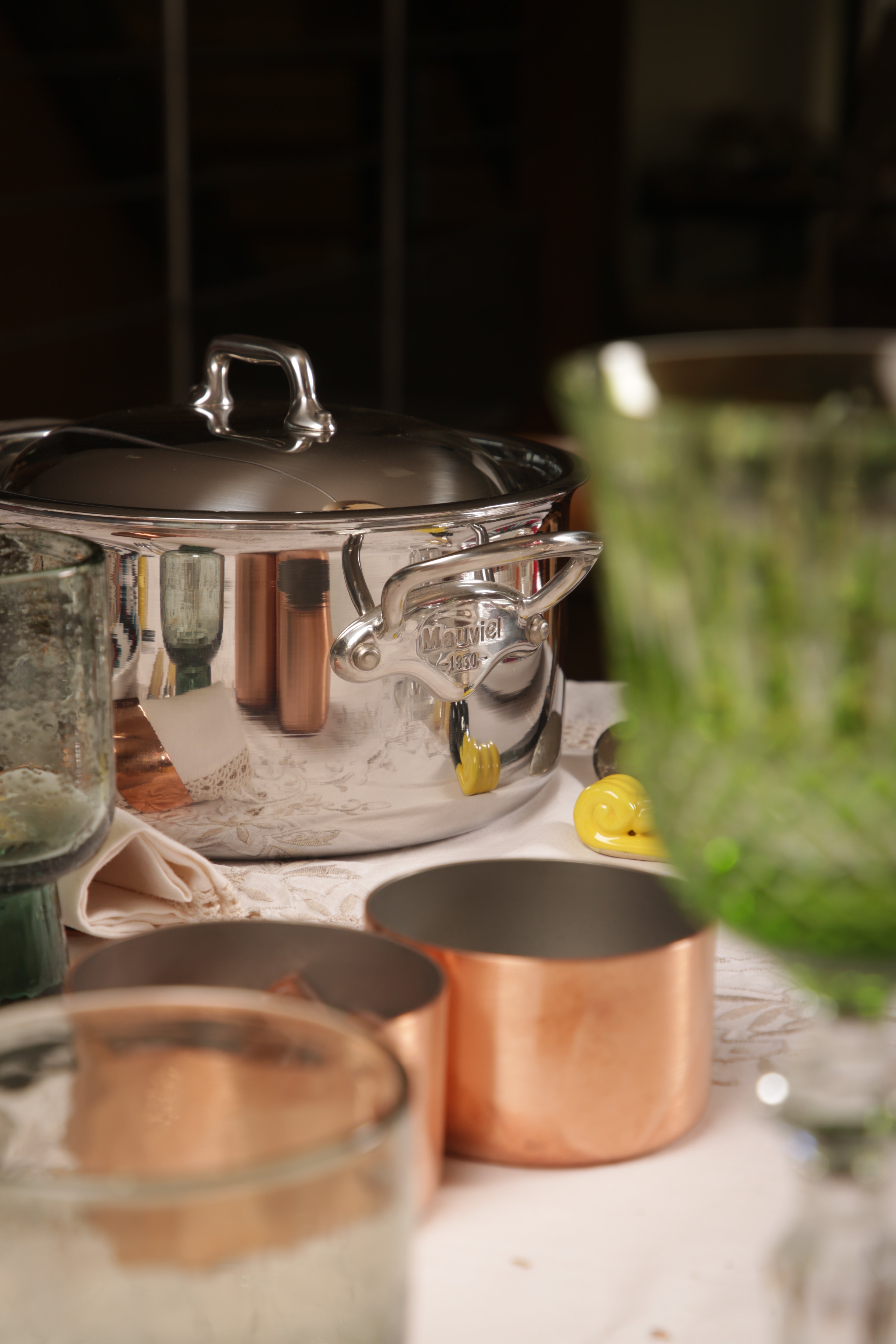 Mauviel M'COOK 5-Ply Stewpan With Lid, Cast Stainless Steel Handles - Mauviel1830