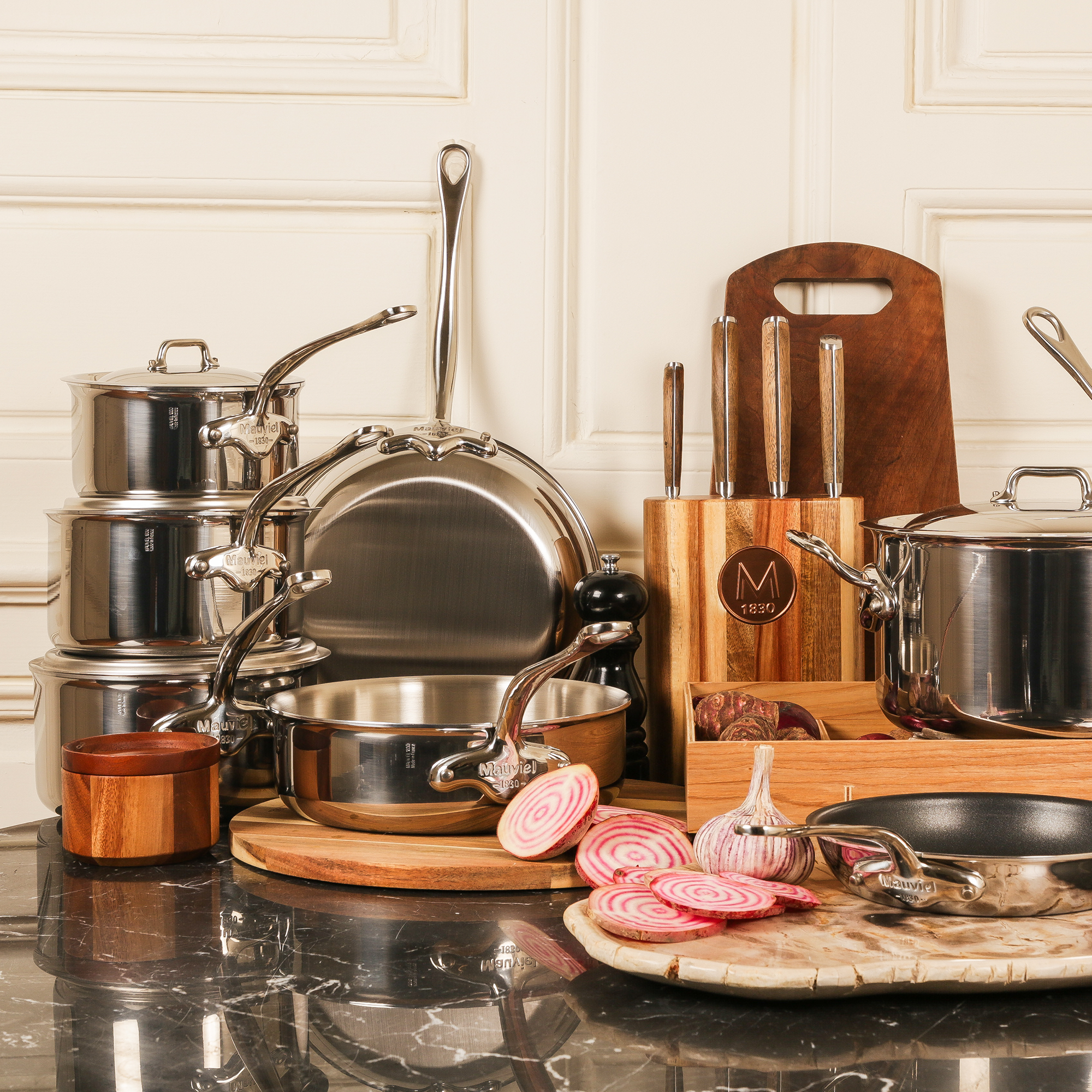 Mauviel M'COOK 5-Ply 12-Piece Cookware Set With Cast Stainless Steel Handles - Mauviel1830