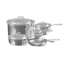 Mauviel M'ELITE Hammered 5-Ply 10-Piece Cookware Set With Cast Stainless Steel Handles And Curved Lid - Mauviel1830