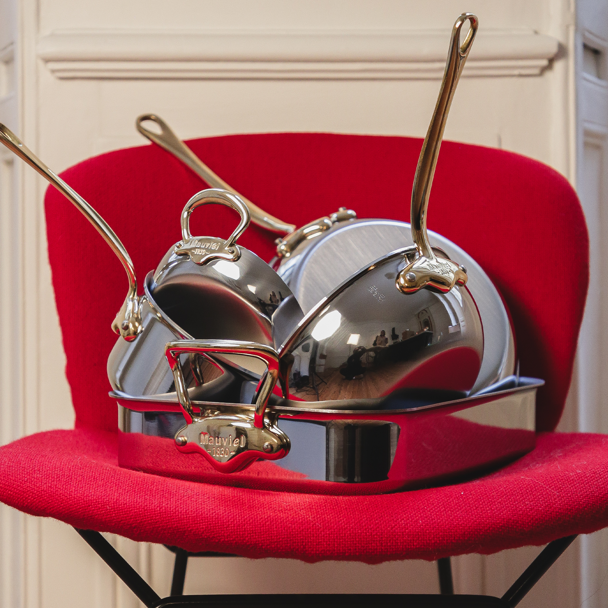 Mauviel M'COOK B 5-Ply 2-Piece Cookware Set With Brass Handles - Mauviel1830