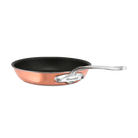 Mauviel M'6 S induction copper nonstick frying pan with cast stainless steel handle, 11.8-inch size, for versatile cooking.