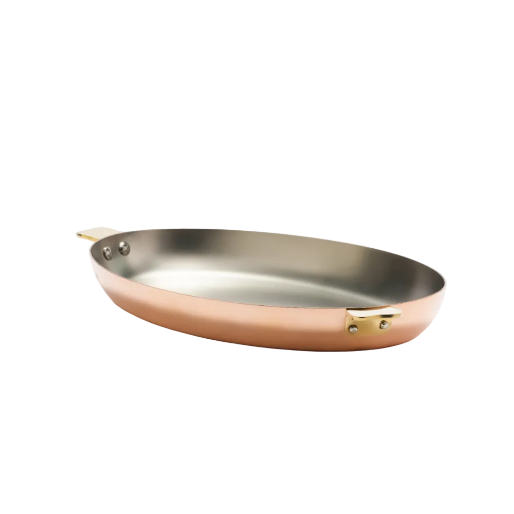 Mauviel Art Déco Copper Oval Pan With Brass Handles - Mauviel1830