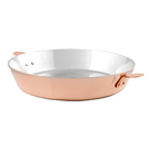 Mauviel M'Passion copper tarte Tatin mold with ear handles and tin lining, ideal for specialty baking and tart preparation.