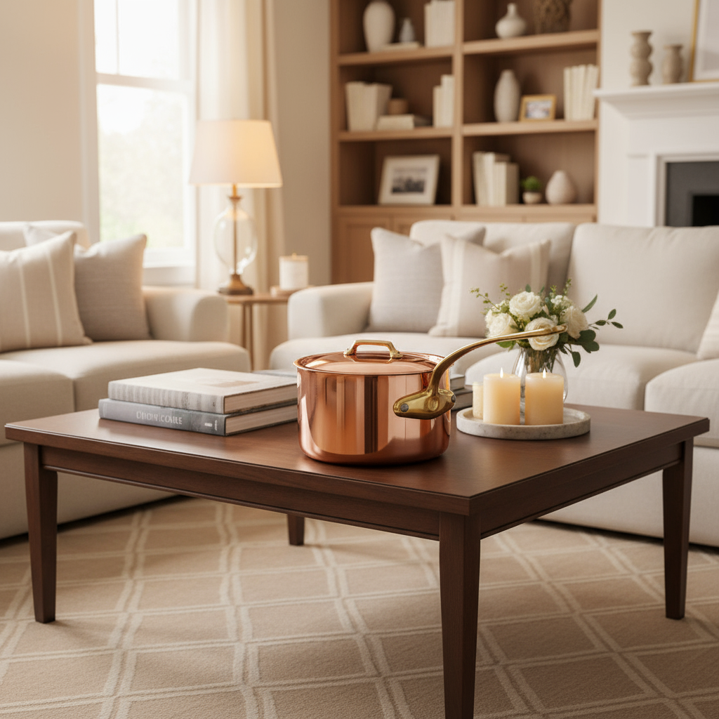 Mauviel M'Heritage M'200 B Sauce Pan With Lid, Brass Handle, 1.8-Qt - Mauviel1830