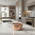 Mauviel M'Heritage M'200 B Copper Sauce Pan With Lid, Brass Handle, 2.6-Qt - Mauviel1830