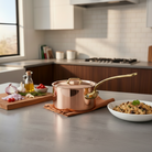 Mauviel M'Heritage M'200 B Sauce Pan With Lid, Brass Handle, 1.8-Qt - Mauviel1830