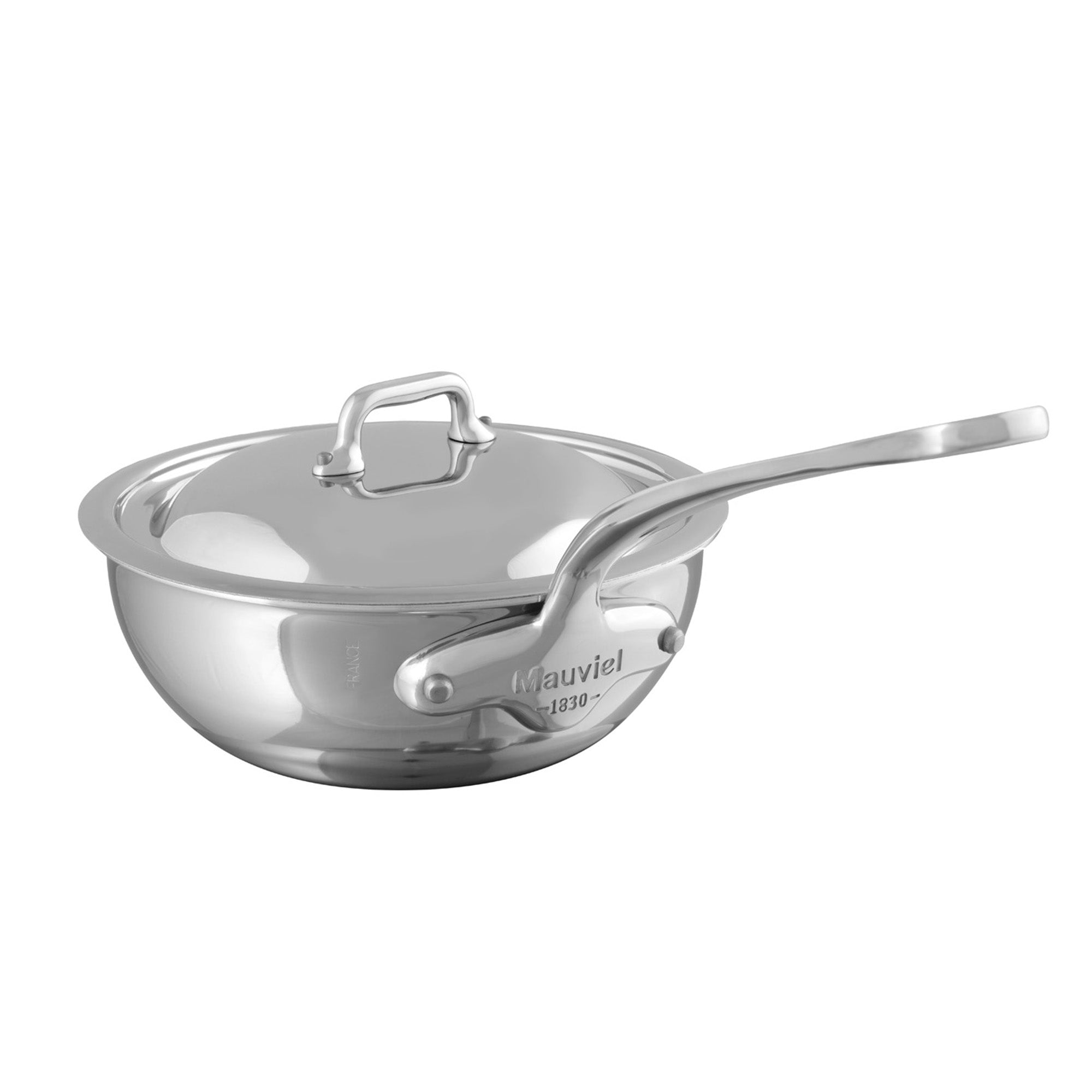 Mauviel M'COOK 5-Ply Chef Pan With Lid, Cast Stainless Steel Handle, 3.8-Qt - Mauviel1830