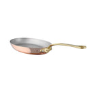 Mauviel M'Heritage M'150 B copper oval frying pan with brass handle, 35cm, for professional cooking and even heat distribution.