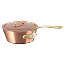 Mauviel M'Heritage M'250 B Copper Splayed Saute Pan With Lid, Brass Handle, 3.6-Qt - Mauviel1830