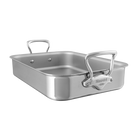 Mauviel 1830 M'COOK 5-Ply Roasting Pan With Cast Stainless Steel Handles, 15.7 x 11.8-In - Mauviel USA